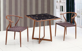简约设计方形玻璃木制餐桌