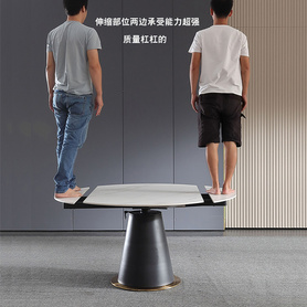 全网新品 趋势好货 轻奢岩板伸缩餐桌椅组合小户型1.35米圆桌多功能家用餐厅旋转桌子