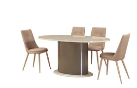 现代设计圆形简约板式餐桌