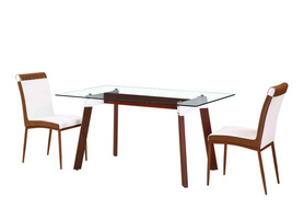 现代设计简约玻璃板式餐桌