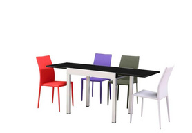 现代设计简约可拉伸玻璃餐桌