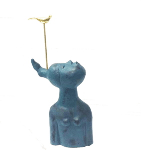人型半身像小鸟组合摆件