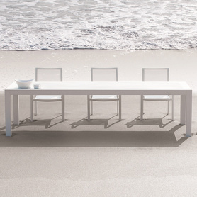 户外铝制长方形餐台椅