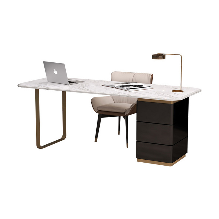 现代轻奢书桌椅组合 Tyche高端住宅系列 老板桌设计师款