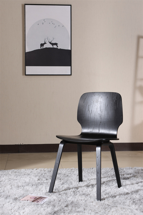 北欧实木餐椅现代简约设计师创意曲木椅子休闲咖啡厅奶茶店餐厅椅