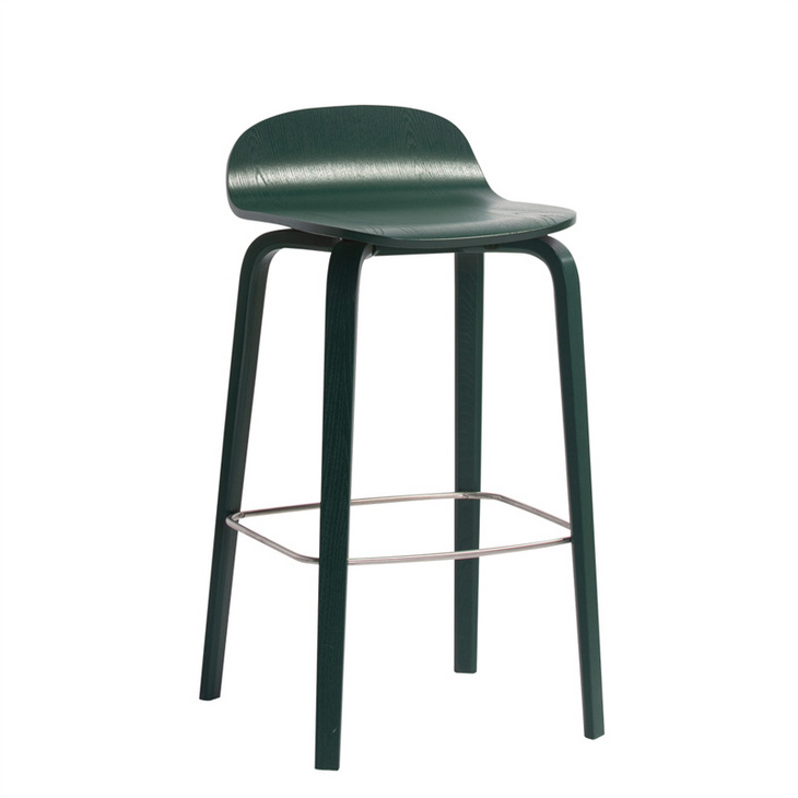 北欧实木高脚吧凳原木简约现代设计师吧台椅吧凳网红咖啡厅高椅子