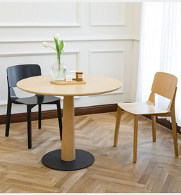 北欧实木圆桌小户型餐厅客厅简约大餐桌白橡木设计师休闲饭桌