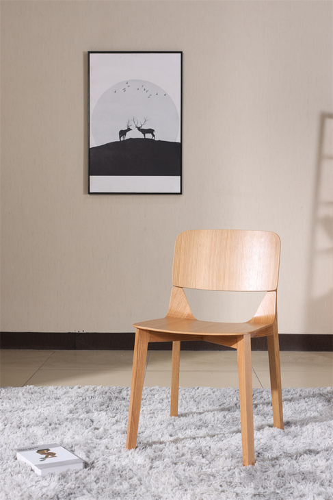 北欧现代简约实木餐椅设计师家用成人餐厅酒店椅子休闲靠背原木椅