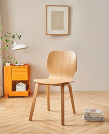 北欧实木餐椅现代简约设计师创意曲木椅子休闲咖啡厅奶茶店餐厅椅