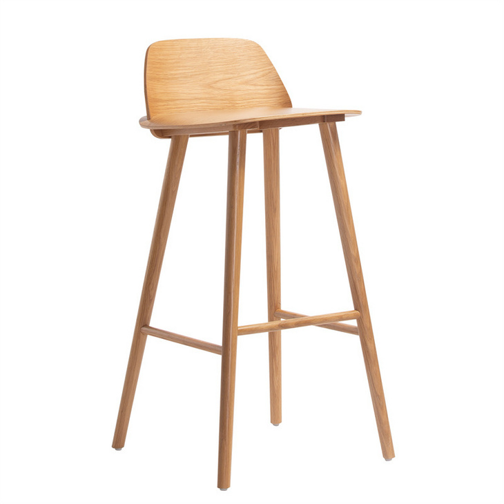 北欧实木吧椅凳吧台设计师创意简约咖啡厅高脚凳奶茶店个性ins椅