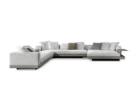 现代简约布艺皮质沙发组合模块沙发卡纳瑞