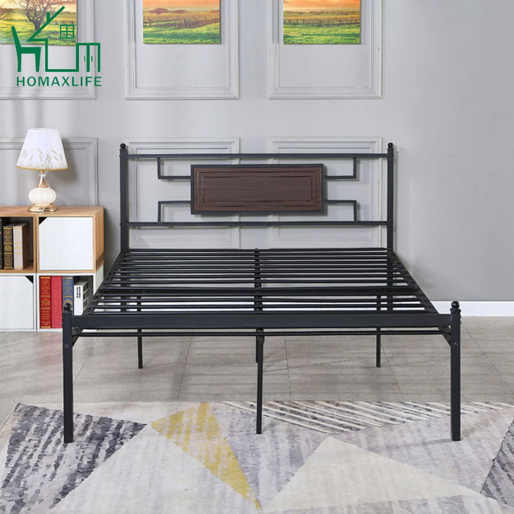 Free Sample Modern metal bed with iron frame single double king size iron bed for home- hotel-apartment furniture