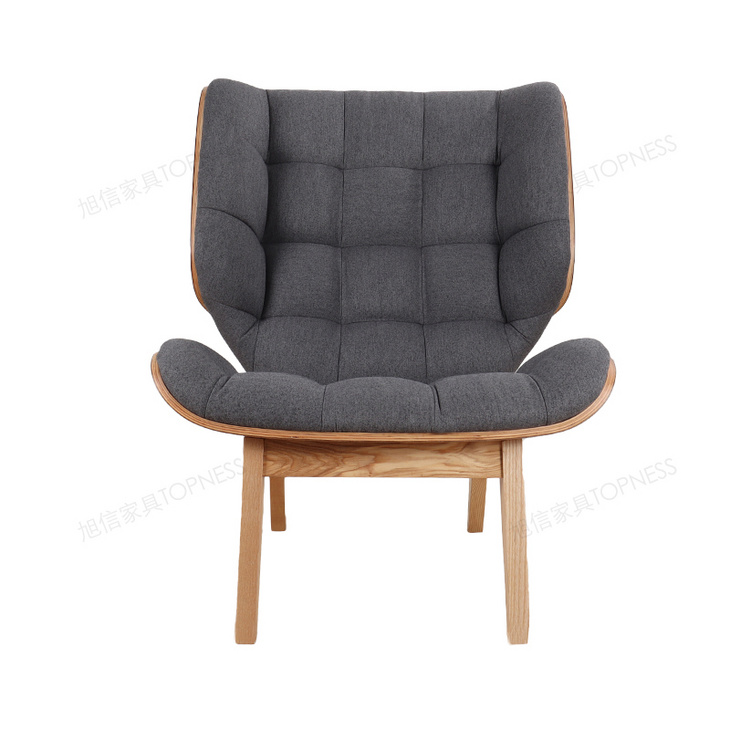 旭信意式极简单人沙发椅设计师实木客厅椅现代简单躺椅北欧猛犸椅