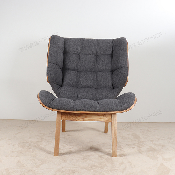 旭信意式极简单人沙发椅设计师实木客厅椅现代简单躺椅北欧猛犸椅