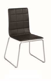 简约设计黑色皮制金属餐椅