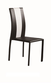 简约设计黑色皮制金属餐椅