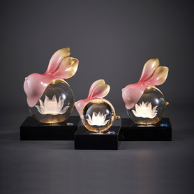 可爱兔子水晶球装饰品