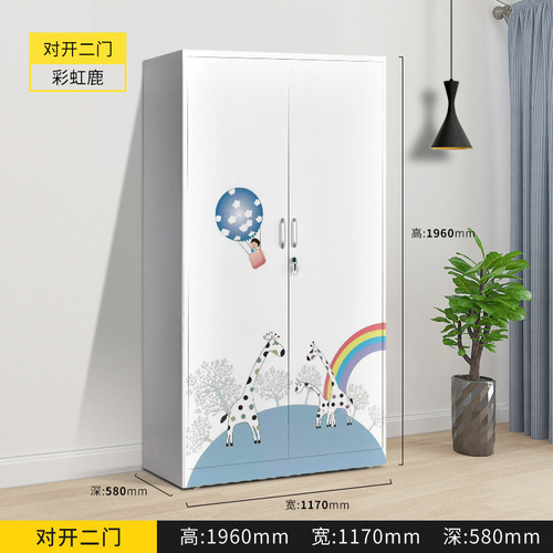 钢制家用卧室印花衣柜