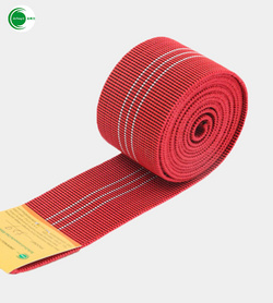 厂家货源5CM宽红色条纹丙纶松紧带PP织带沙发专用座筋