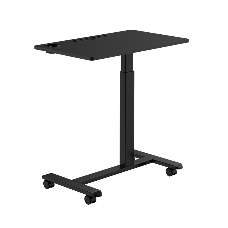 Single Leg Mobile Pneumatic Adjustable Bedside Table