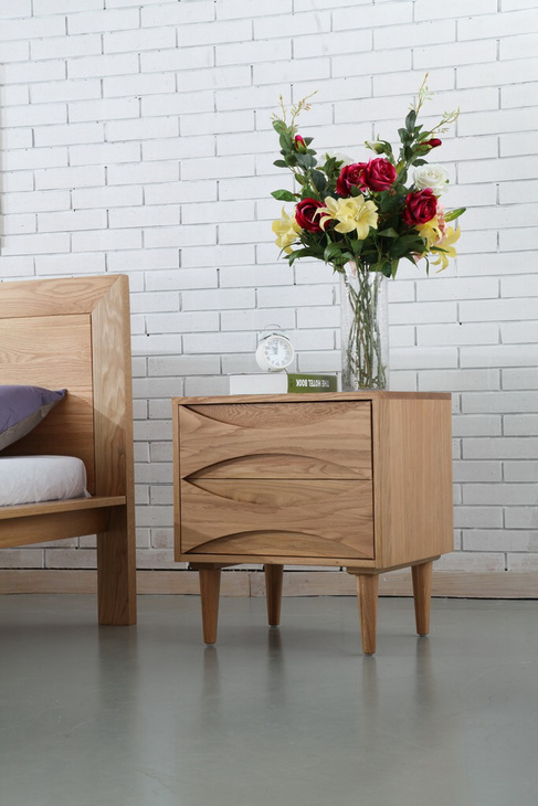 12A-BS-01A  bed side table  besides 床头柜 白橡 oak