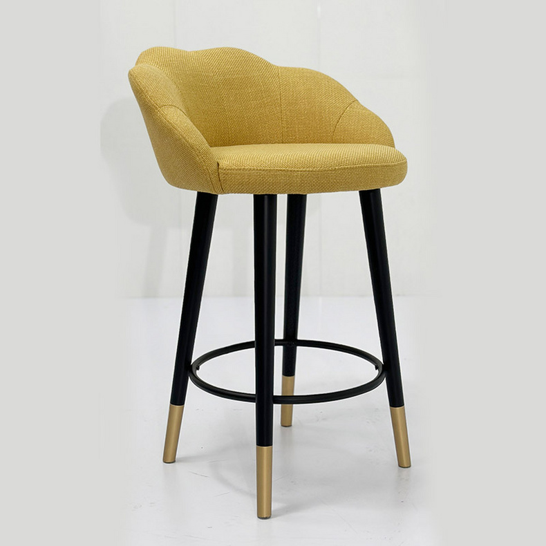 Light luxury bar chair Modern simple metal household soft high foot chair