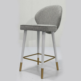 Light luxury bar chair Modern simple metal household soft high foot chair