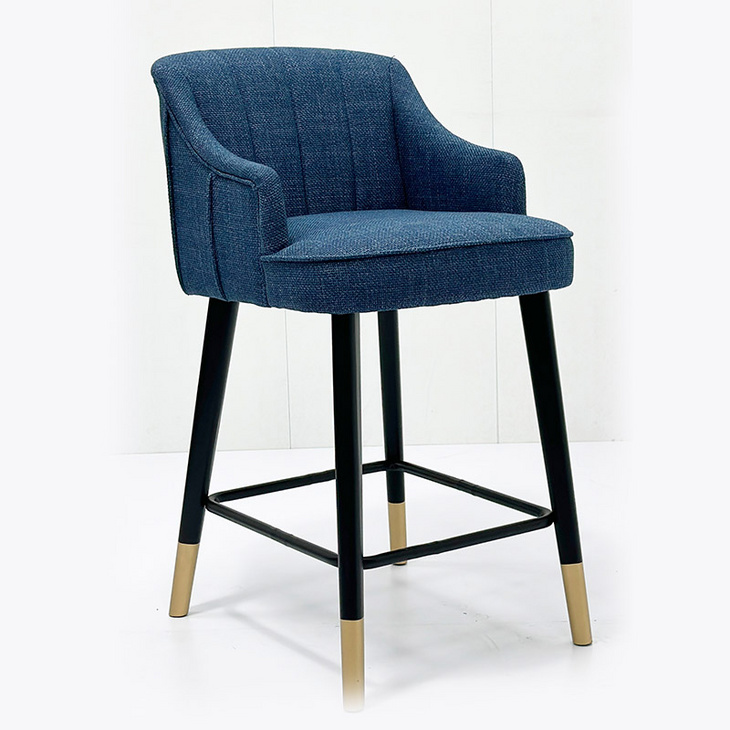 轻奢吧椅 现代简约金属家用软包高脚椅LT-U4136