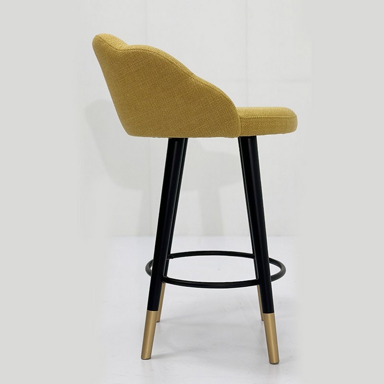 Light luxury bar chair Modern simple metal household soft high foot chair