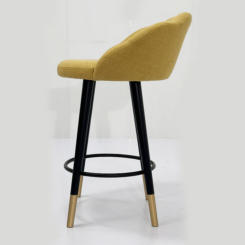 Light luxury bar chair Modern simple metal household soft high foot chair