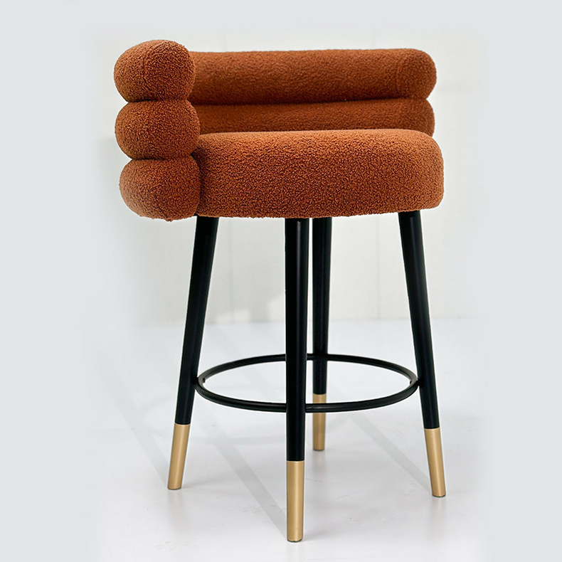 LT-U4102Luxury bar chair Modern simple metal household upholstered foot chair