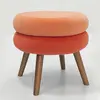 Nordic cloth small stool simple low stool solid wood foot round stoolTD-S5254