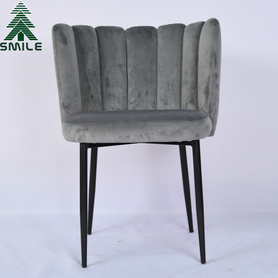 新式免费样品现代设计天鹅绒座椅和金属腿工业咖啡馆餐椅