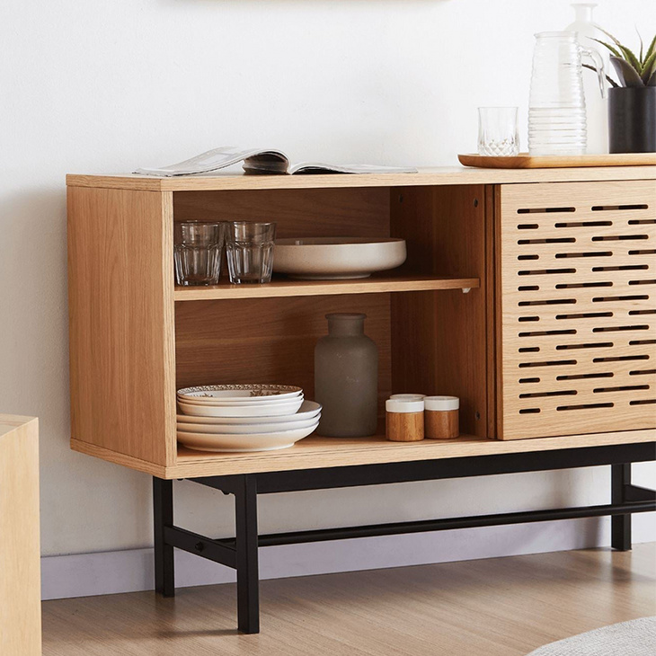 高品质的现代设计的天然木材橱柜客厅储存柜