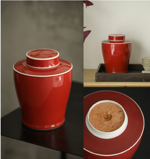 浅藏霁红双盖茶叶罐