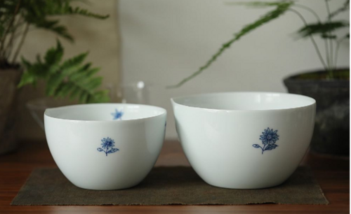 梨涡碗 青花款