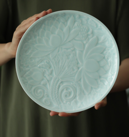 青莲 莲花纹圆盘