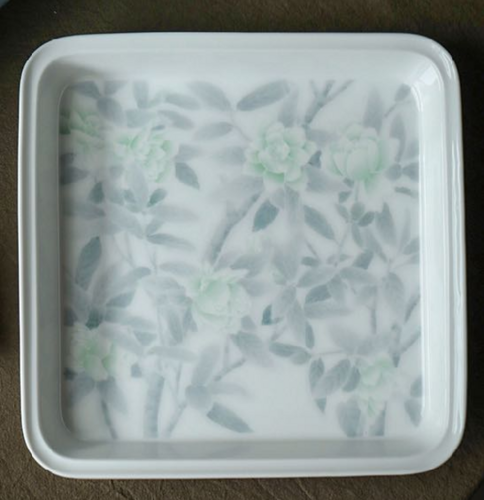 手绘栀子花方盘