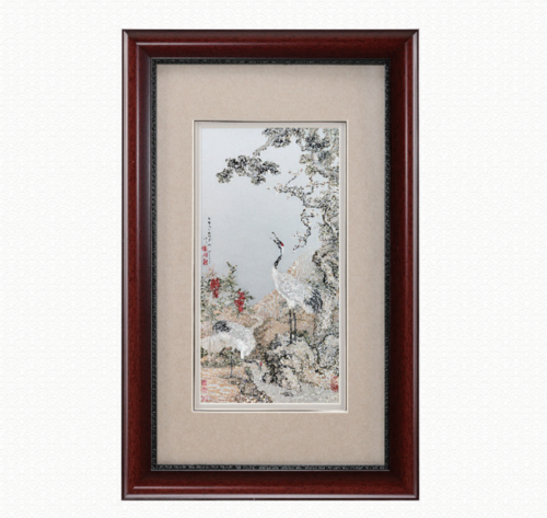 清 沈栓  松梅双鹤图
