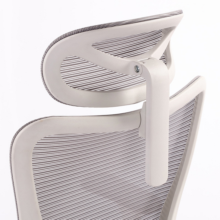 Grey Mesh Computer Chair,Home Office Desk Chair with Adjustable Headrest,Lumbar Support,3D Armrest,Tilt Function
