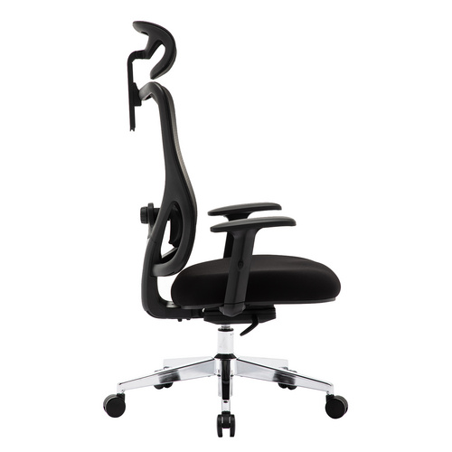Home Office Desk Chair with Adjustable Headrest & Armrest, 90°-135° Reclining Chair, Rolling Swivel Mesh Chair, Black