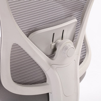 Grey Mesh Computer Chair,Home Office Desk Chair with Adjustable Headrest,Lumbar Support,3D Armrest,Tilt Function