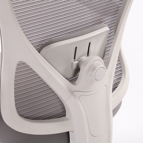 Grey Mesh Computer Chair,Home Office Desk Chair with Adjustable Headrest,Lumbar Support,3D Armrest,Tilt Function