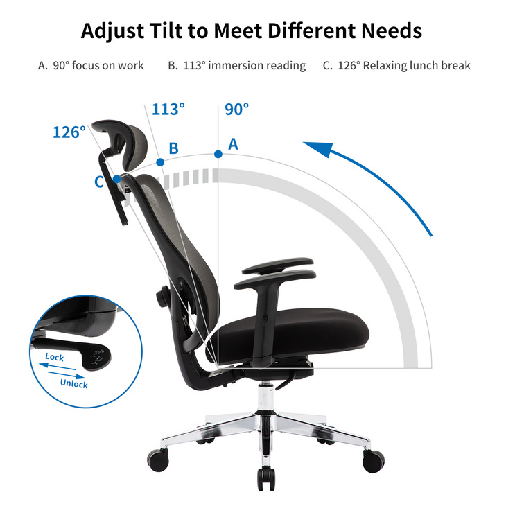 High-Back Computer Chair with Lumbar Support