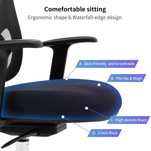 High-Back Computer Chair with Lumbar Support