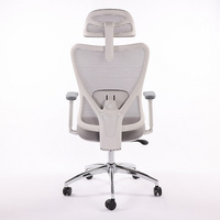 Grey Mesh Computer Chair,Home Office Desk Chair with Adjustable Headrest,Lumbar Support,3D Armrest,Tilt Function