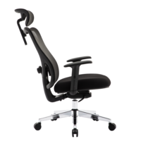 Home Office Desk Chair with Adjustable Headrest & Armrest, 90°-135° Reclining Chair, Rolling Swivel Mesh Chair, Black