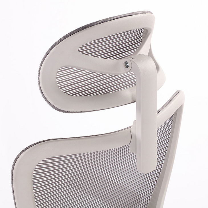 Grey Mesh Computer Chair,Home Office Desk Chair with Adjustable Headrest,Lumbar Support,3D Armrest,Tilt Function
