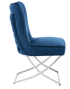 Charys Tufted Velvet Upholstered Cross Legs Parsons Dining Chair