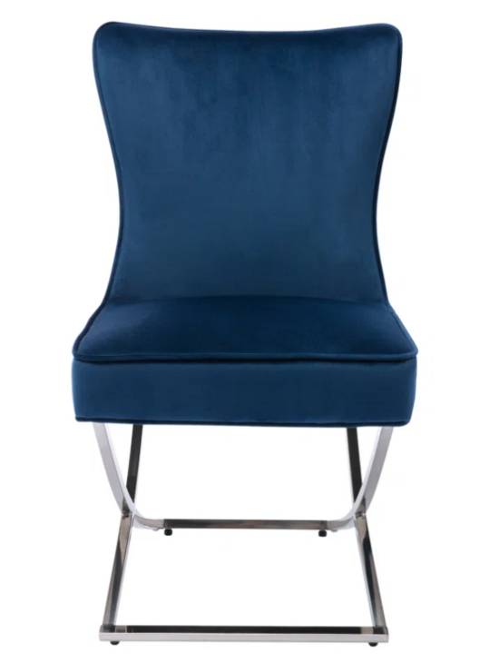 Charys Tufted Velvet Upholstered Cross Legs Parsons Dining Chair